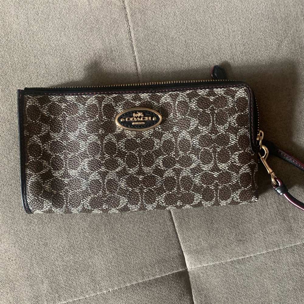 Coach signature logo wristlet